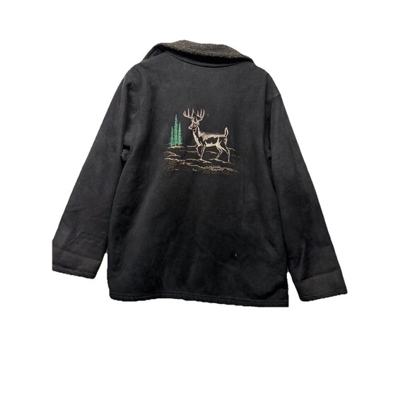 Vintage Bear Ridge Fleece Jacket Deer Outdoors Nature Size XL Made in USA 90s - Picture 1 of 6